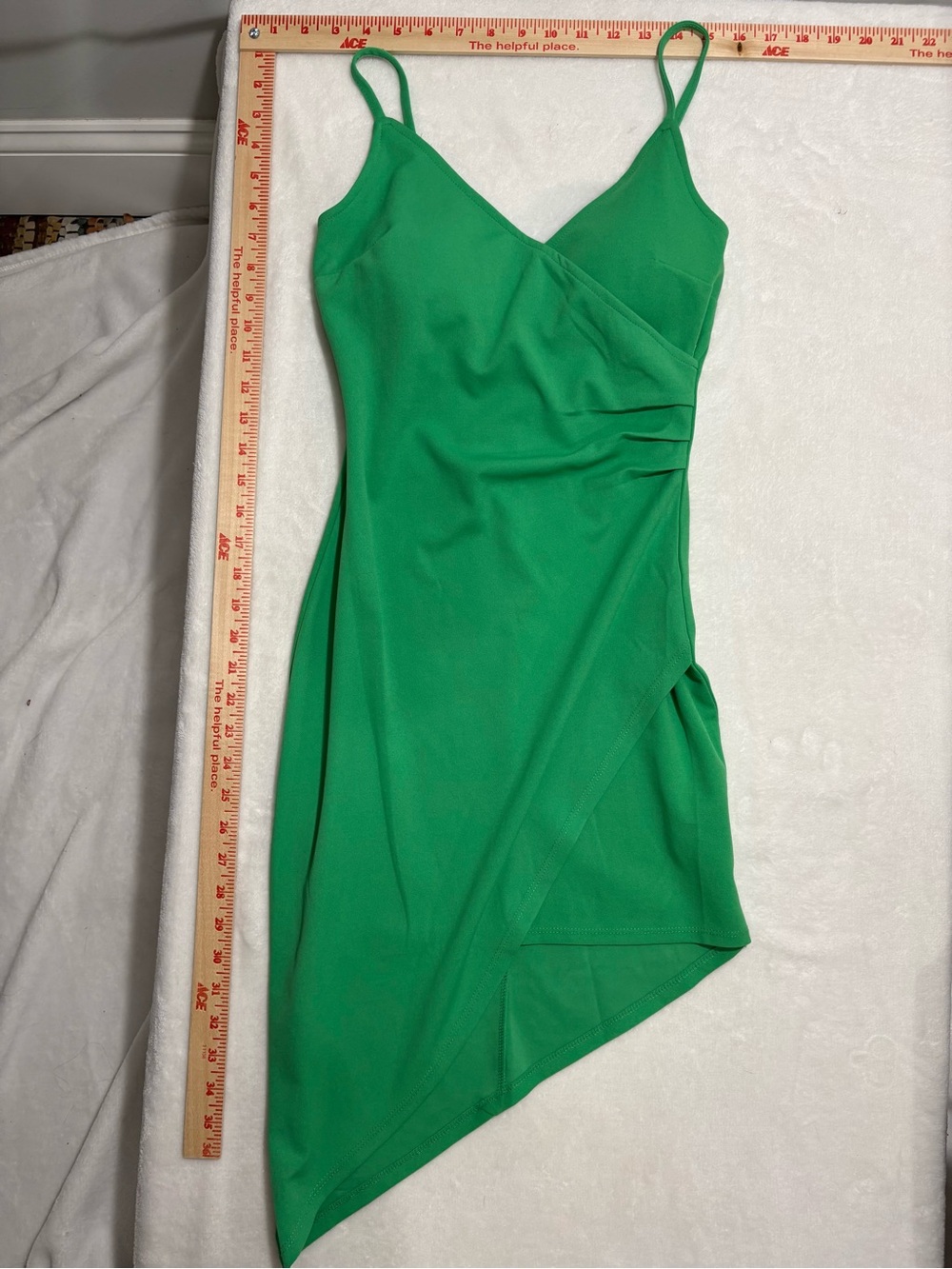 Planet Gold Green Asymmetrical Slip Dress - Women